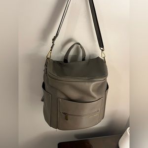 Fawn Design diaper bag backpack stone color
